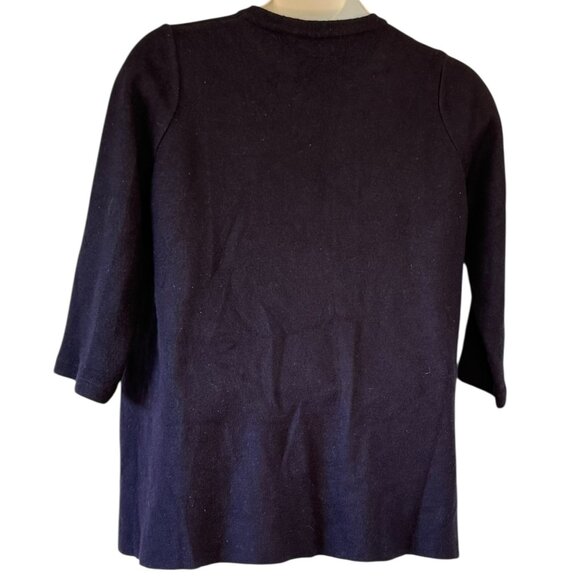 St Michael by Marks & Spencer Merino Wool Cardigan Made in England Dark Navy 14 - Picture 4 of 12